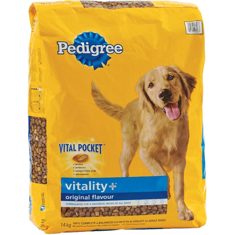 Nourriture sèche Vitality Plus pour chiens, saveur originale, 14 kg