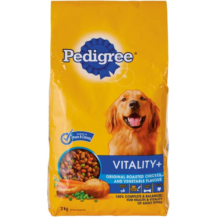 Nourriture sèche Vitality Plus pour chiens, bouchées croquantes originales, 2 kg