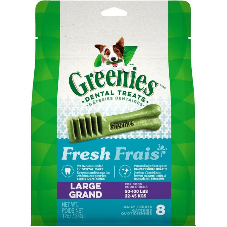 Dental Chew Dog Treats - for Large Dogs, 12 oz