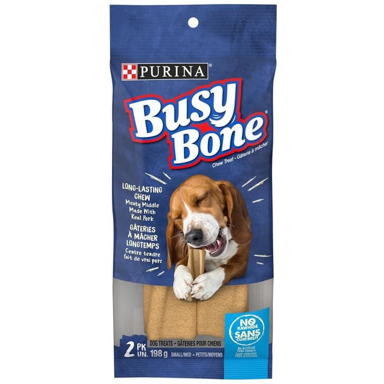 Busy Bone Dog Treats - for Small / Medium Dogs, 2 Pack