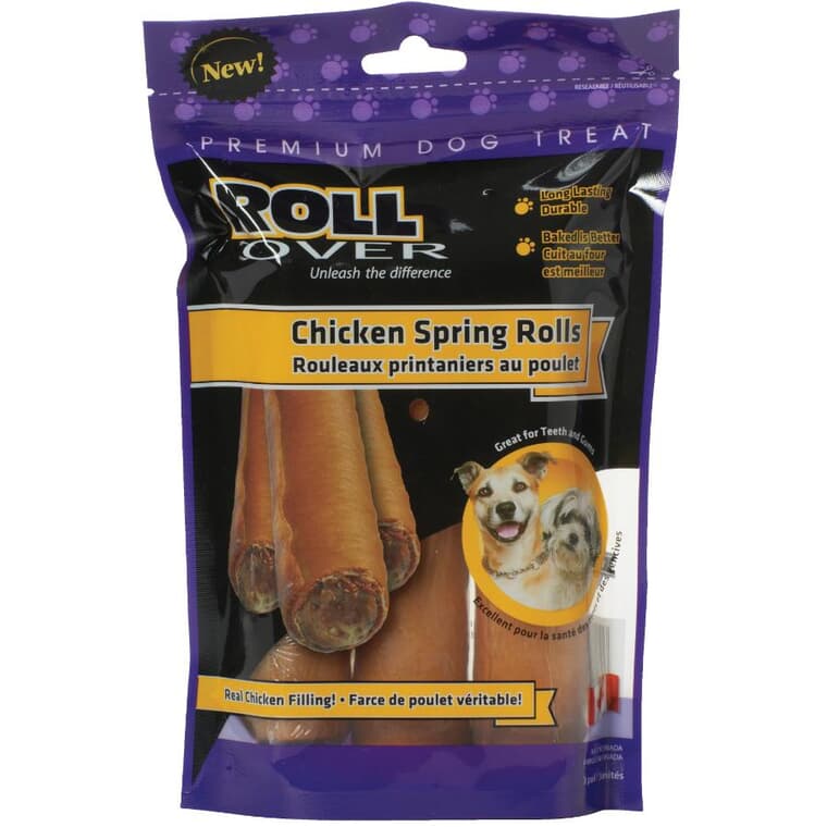 Chicken Spring Roll Dog Treats - 3 Pack