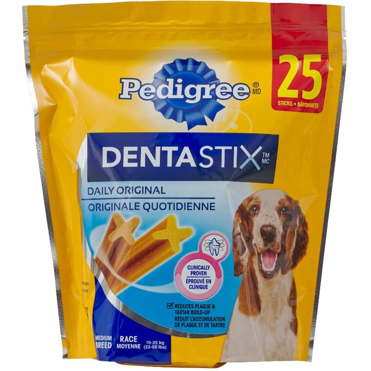 Denta Stix Dog Treats - Original, 25 Pack
