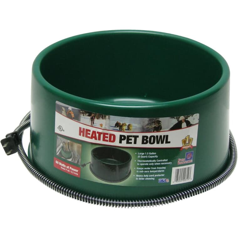 Single Heated Pet Food Bowl - 1.5 Gal