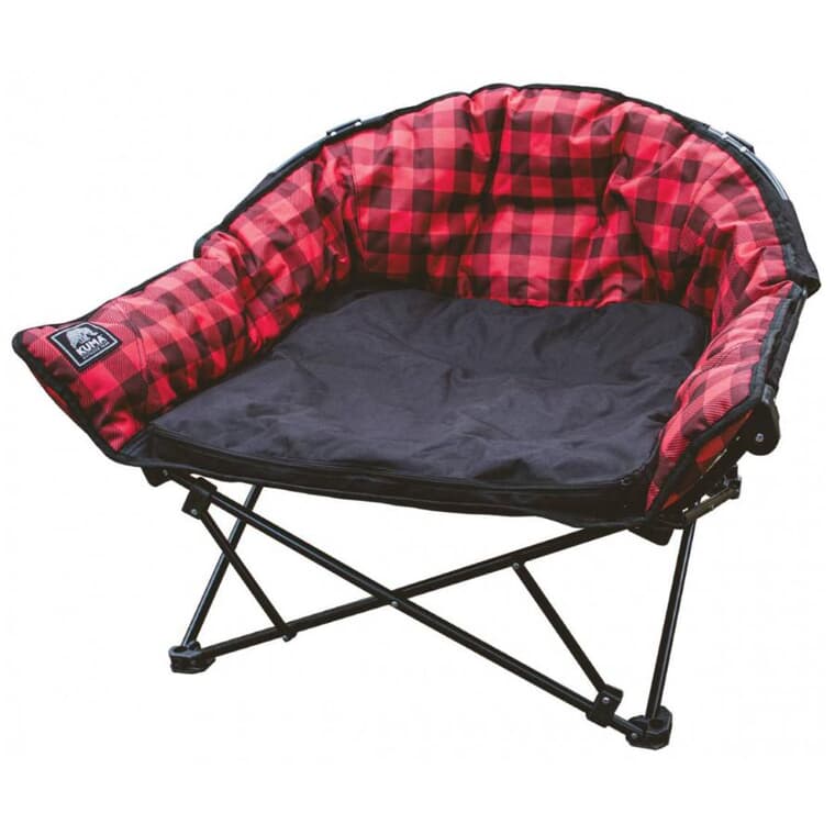 Lazy Bear Folding Pet Bed - Red and Black