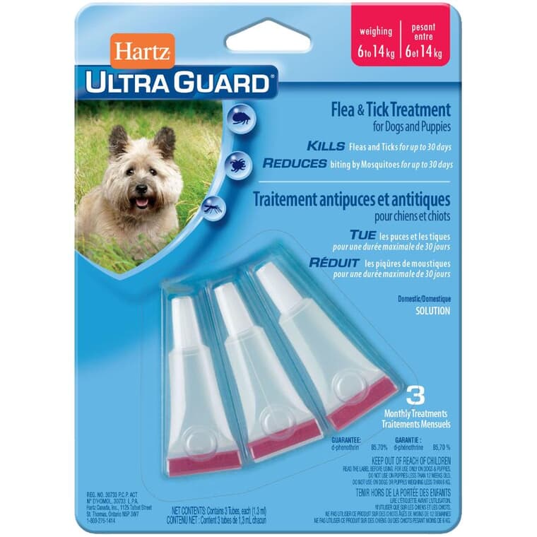 Gouttes anti-puces et tiques Ultra Guard pour chien de 6 à 14 kg