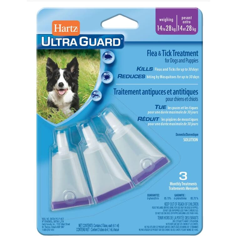 Gouttes anti-puces et tiques Ultra Guard pour chien de 14 à 28 kg