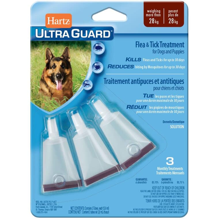 Ultra Guard Flea & Tick Drop Treatment - for Dogs & Puppies 28 kg +