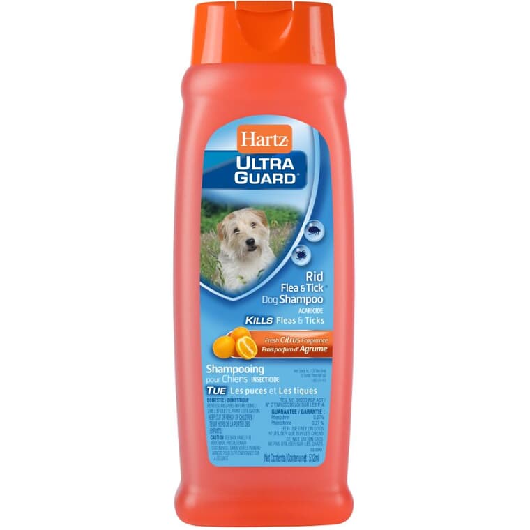 Ultra Guard Rid Flea & Tick Dog Shampoo - Citrus Scented, 532 ml