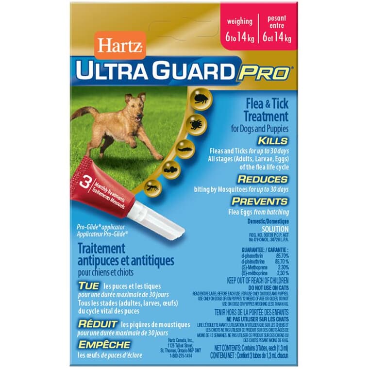 Gouttes anti-puces et tiques Ultra Guard Pro pour chien, 6 à 14 kg