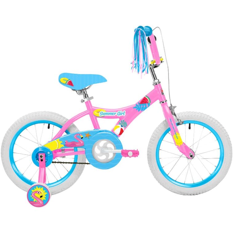 Vélo Summer pour fille, 16 po, rose et bleu