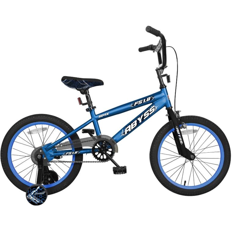 Vélo pour garçons FS1 Abyss de 18 po, bleu et noir