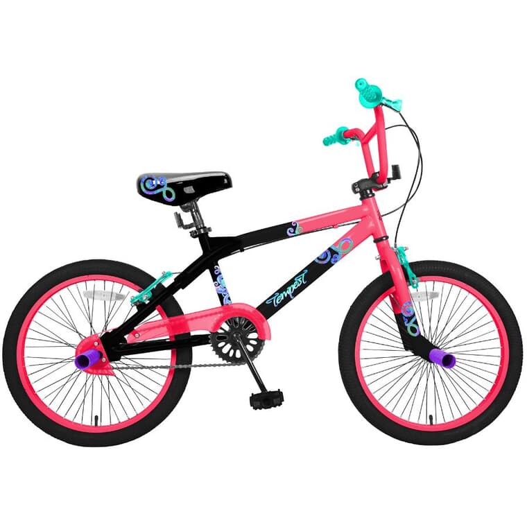 Vélo BMX Tempest pour filles, rose et noir, 20 po