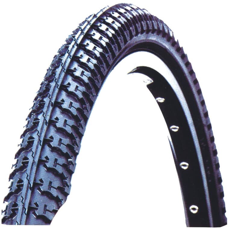24" x 1.75" Black Bike Tire