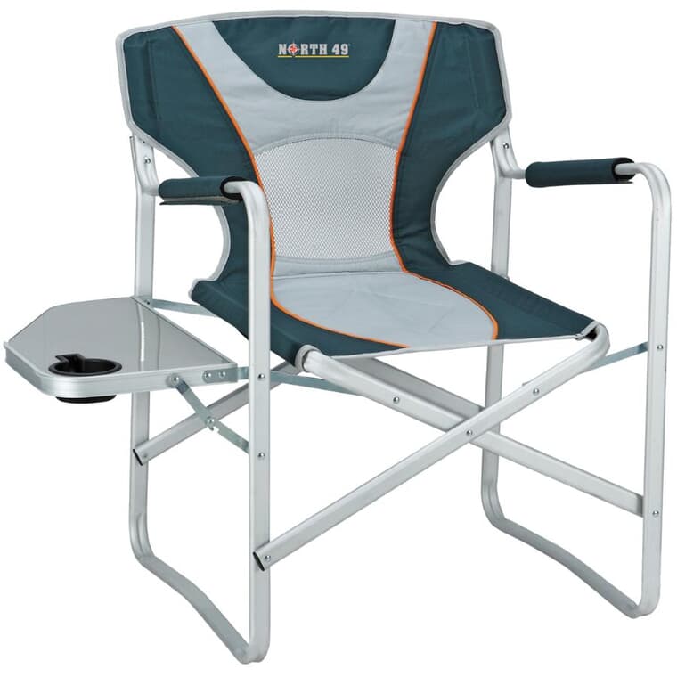 Chaise de camping en aluminium de style réalisateur avec table latérale