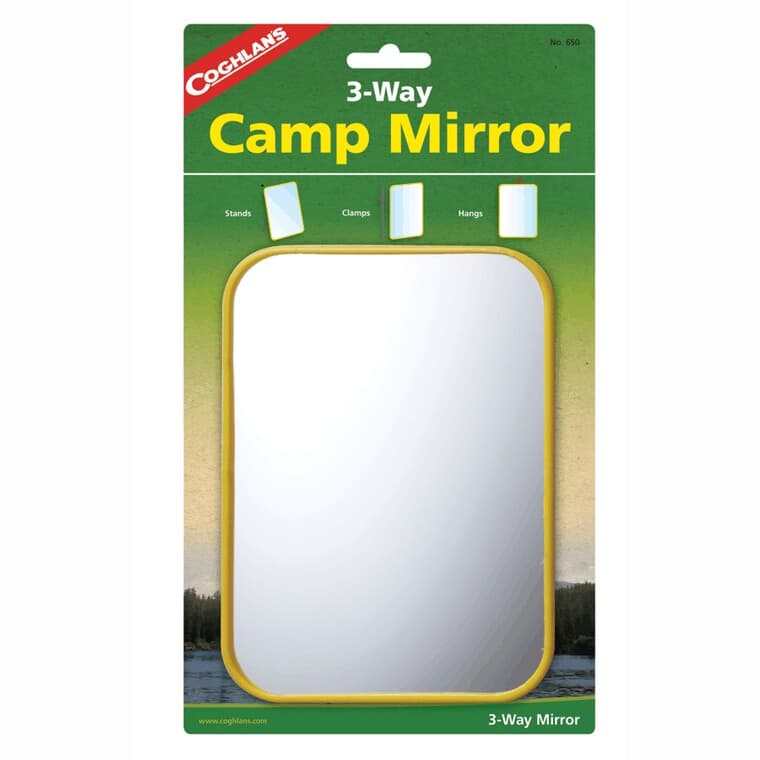 Miroir de camping à 3 positions, 5 po x 7 po