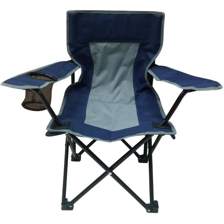 Chaise de camping pour enfant, bleu et gris