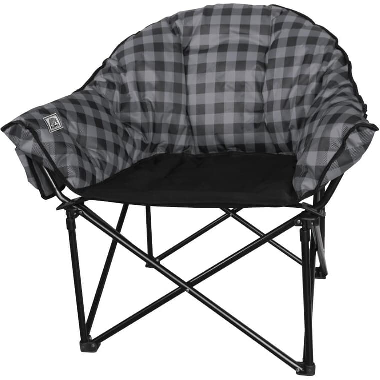 Chaise de camping Lazy Bear pour adultes, noir et gris