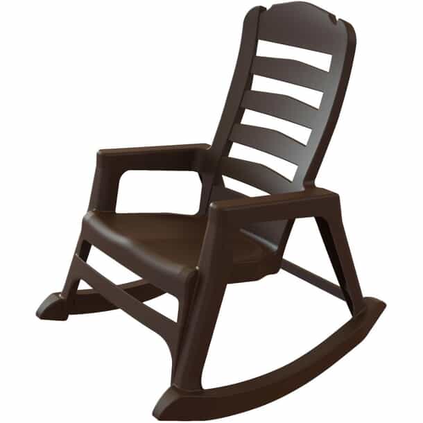 ADAMS Earth Brown Big Easy Resin Stacking Rocking Chair Home