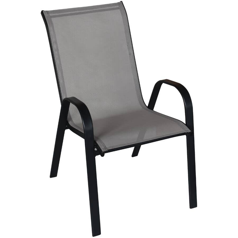 Instyle Outdoor Grey Black Stacking Sling Dining Chair Home Hardware - Stackable Patio Dining Chairs Canada