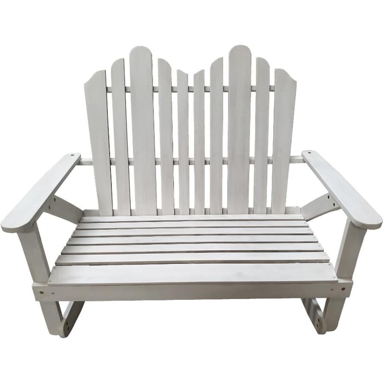 2 Seat Driftwood Grey Wood Adirondack Rocking Chair