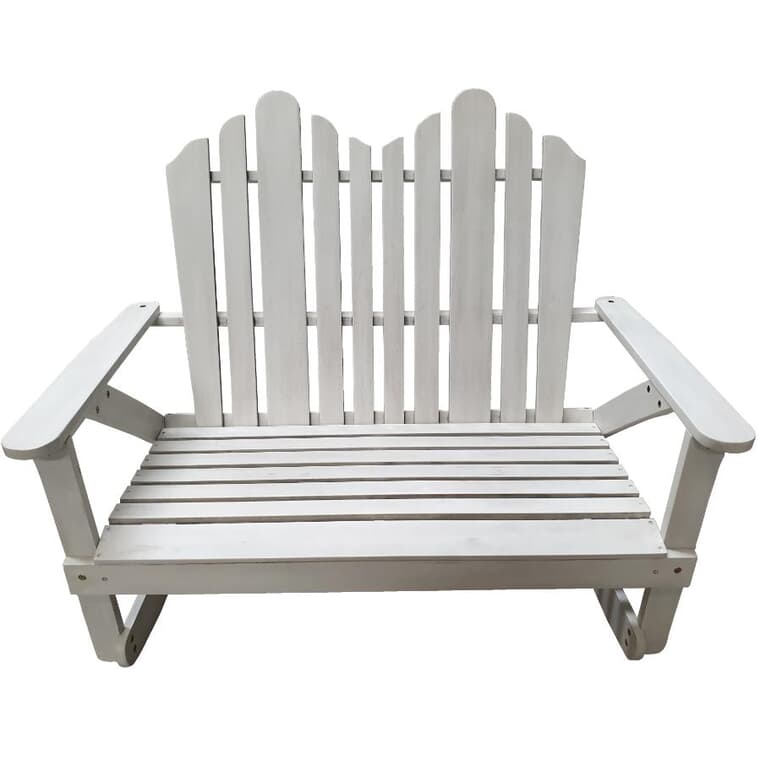 Chaise berçante Adirondack en bois flottant gris, 2 places