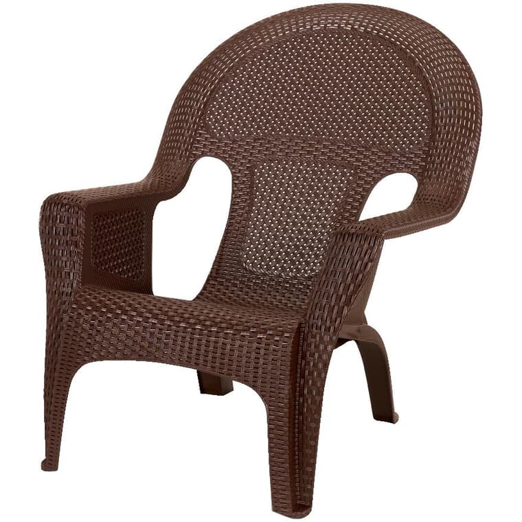 Chaise longue empilable en tissu, brun terre