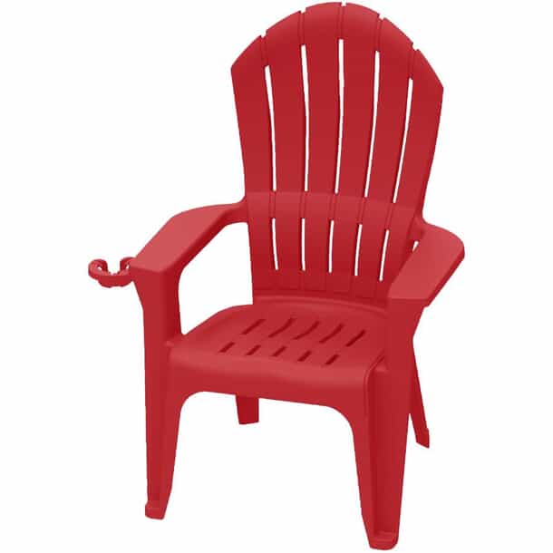 KETER Cherry Red Big Easy Stacking Adirondack Chair Home Hardware