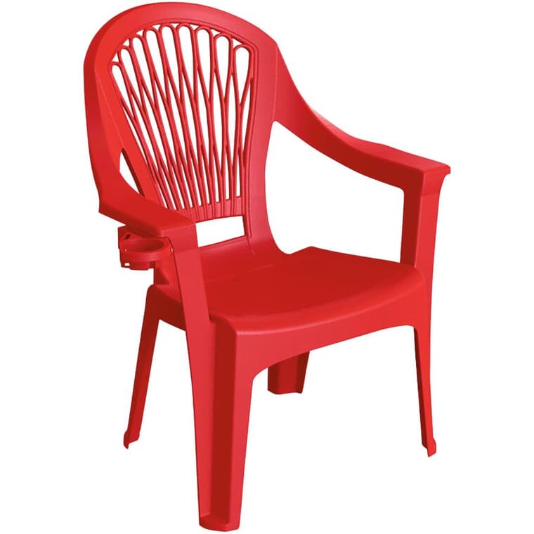 Cherry Red Big Easy Resin Hi-Back Stacking Chair