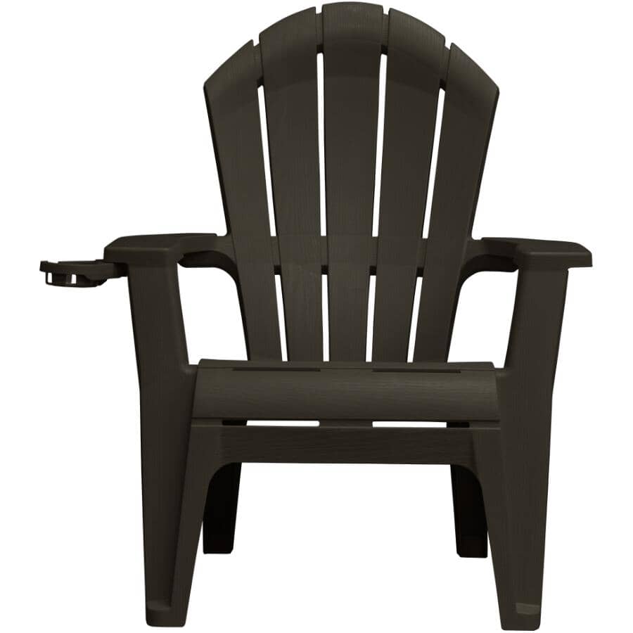 ADAMS Black Stacking Ergonomic Adirondack Chair, with Cup