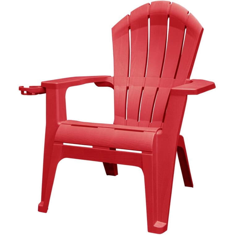 Chaise Adirondack de luxe avec porte-gobelet, rouge cerise