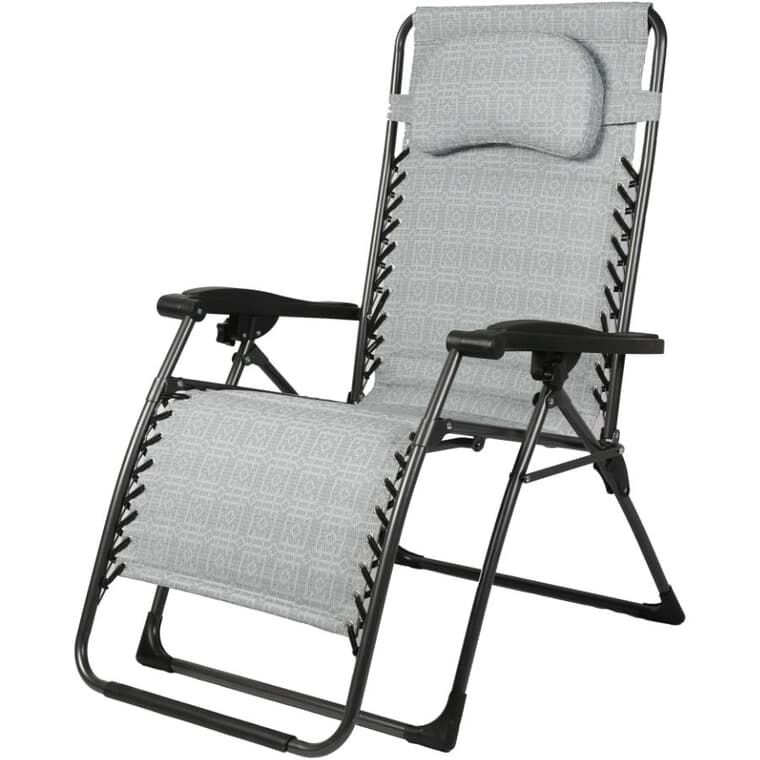 Grey Oversized Padded Zero Gravity Chair