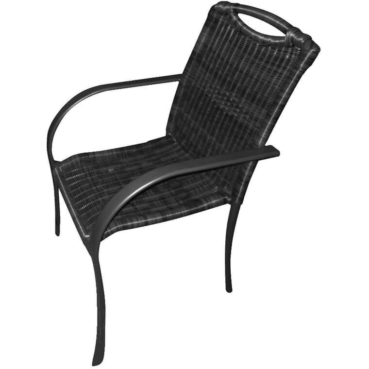 Brown Two-Tone Wicker Hi-Back Bistro Chair