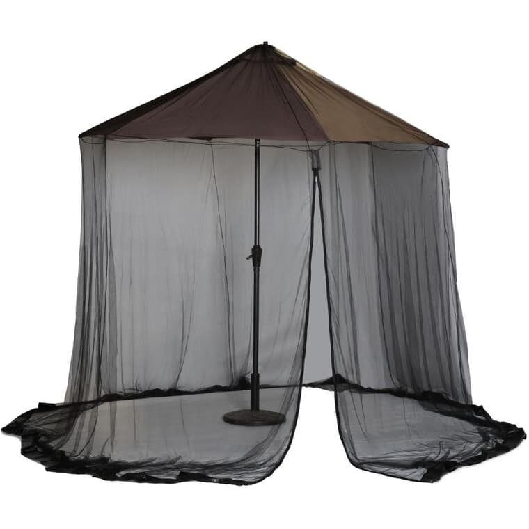 Moustiquaire enduite de perméthrine, pour parasol, noir