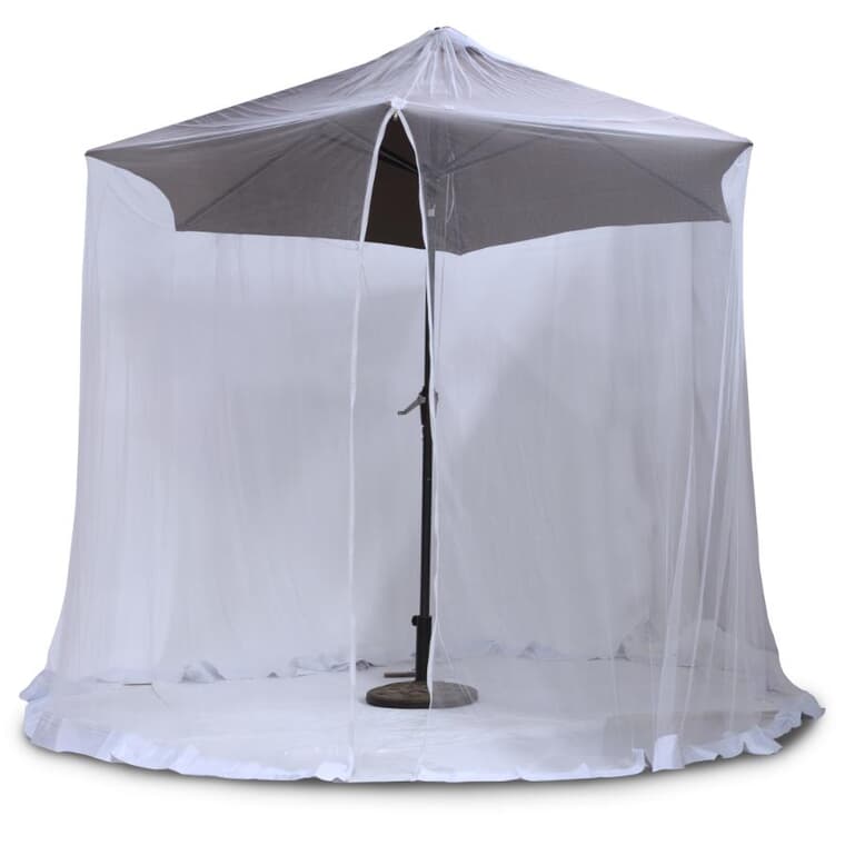 Moustiquaire enduite de perméthrine, pour parasol, blanc