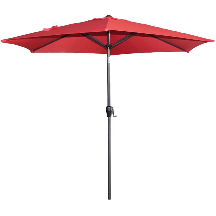 9' Cherry Red Tilt and Crank Market Umbrella