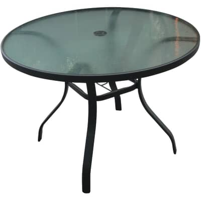 Instyle Outdoor 40 Hudson Round Glass Top Dining Table Home Hardware 40 Hudson Round Glass Top Dining Table, Small Round Glass Top Garden Table