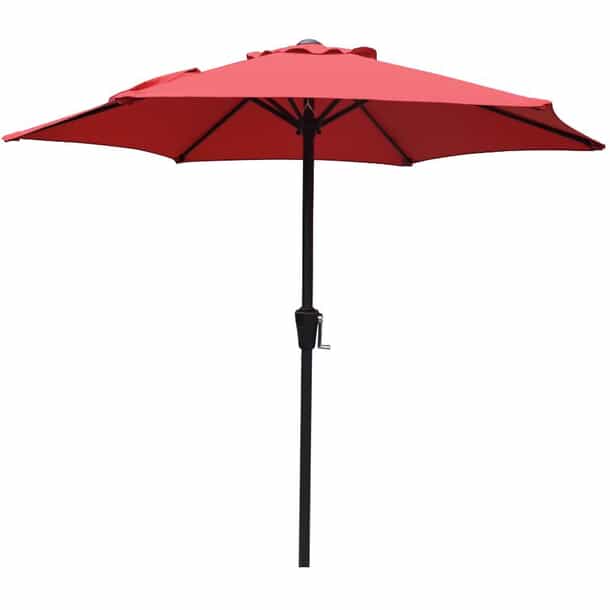 canvas patio umbrella for sale Maison Arts 15ft Patio Umbrella Double-Sided Outdoor Extra Large Crank Lift Umbrella with Solar Led Lights and Base Included Navy Blue