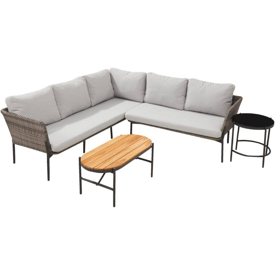 BLUE SKY OUTDOOR LIVING:Providence Sectional Set - with Cushions, 4 Piece