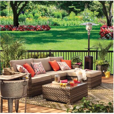Dura 3 Piece Austin Convertible Wicker Sectional Set Home Hardware Dura 3 Piece Austin Convertible Wicker, Patio Furniture Home Hardware