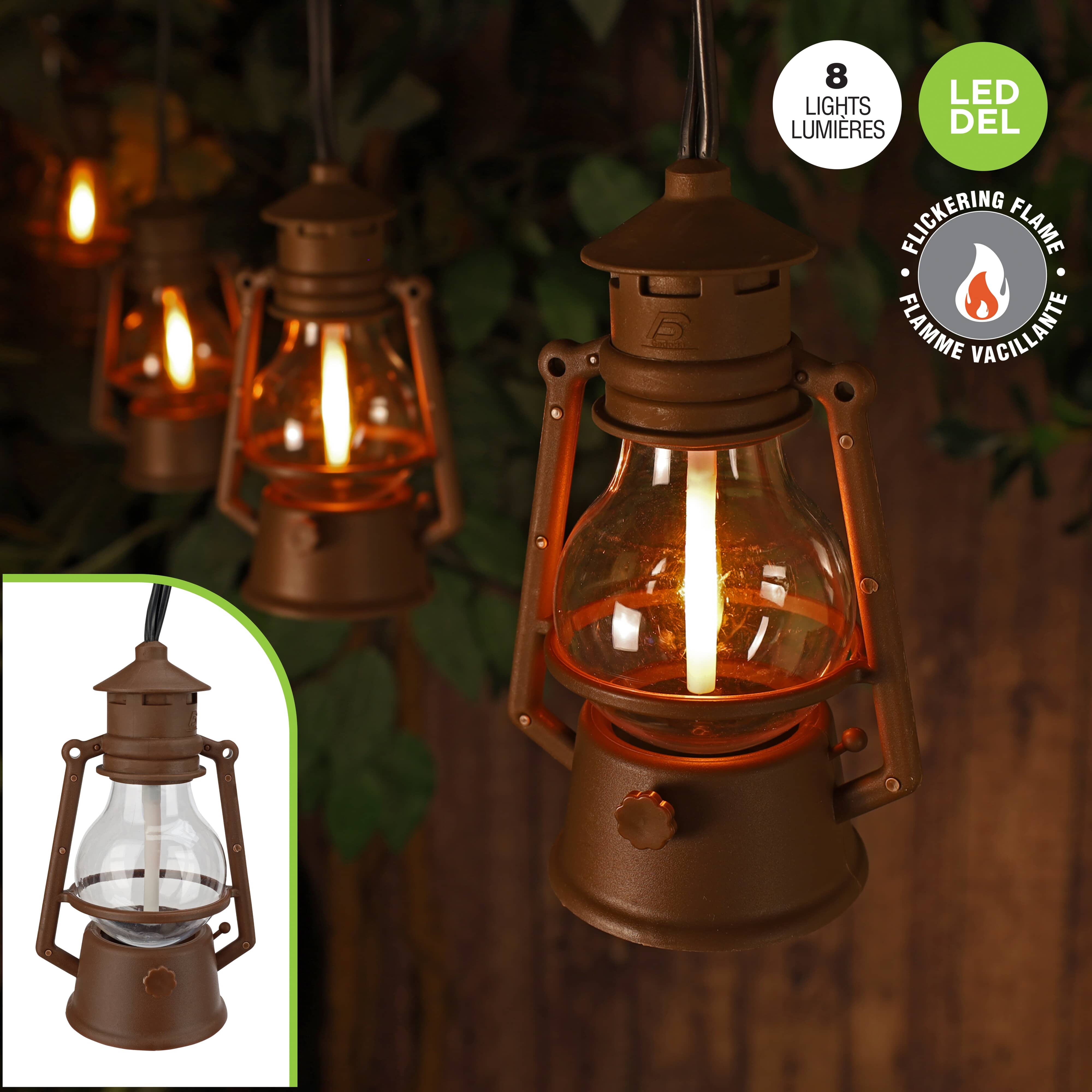 DANSON DECOR 8 Decorative Lantern String Lights with Drop Wire