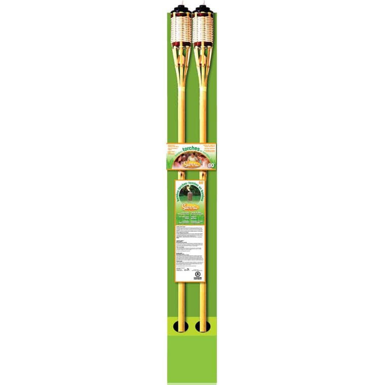 2 Pack 60" Bamboo Citronella Torches