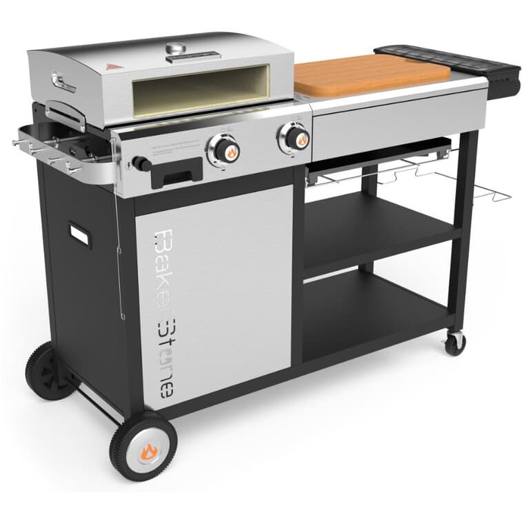 Gas Pizza Oven & Griddle Combo - 2 Burner with Prep Table
