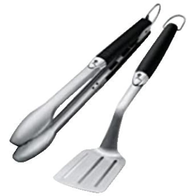 Precision Grill Tongs & Spatula Set - Stainless Steel, 2 Piece