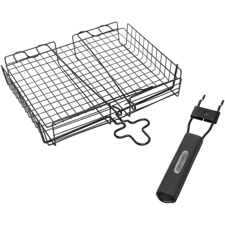Non Stick BBQ Broiler Basket - with Detachable Handle