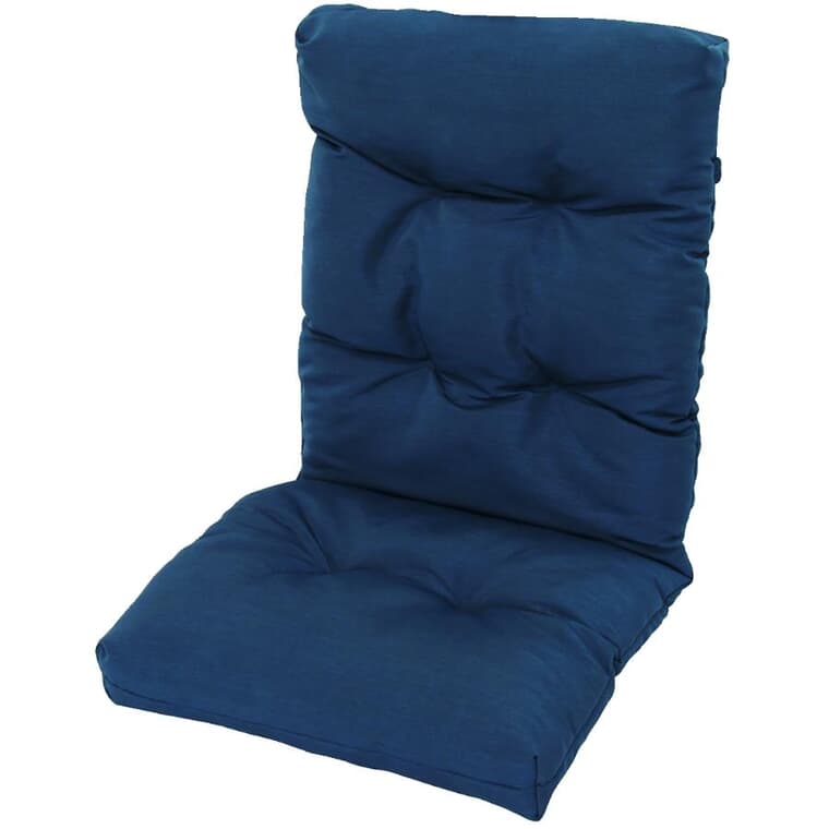 Solid Navy High Back Chair Cushion