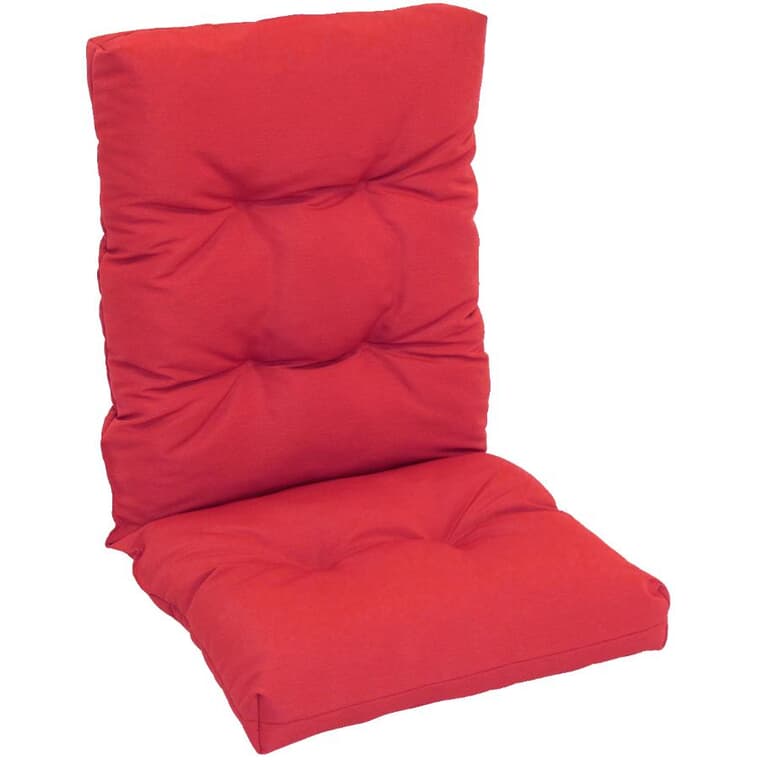 Solid Red High Back Chair Cushion