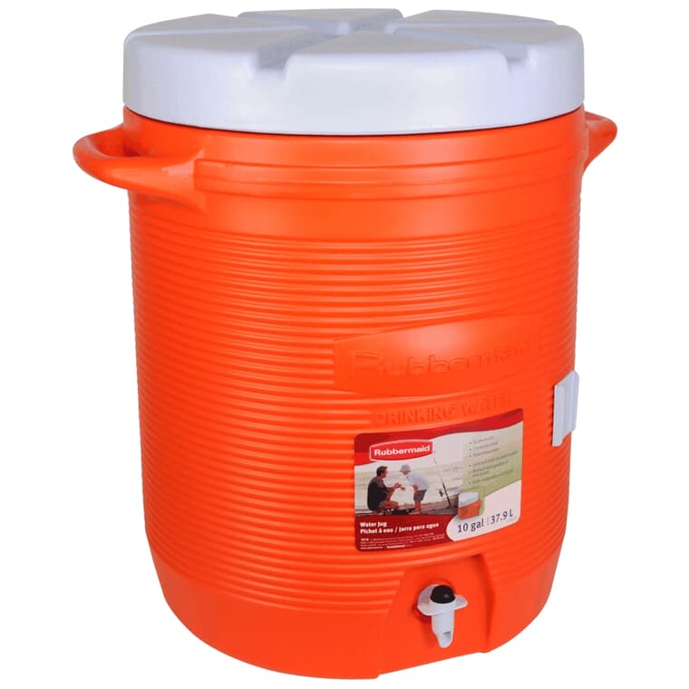 Glacière pour eau, orange, 10 gallons