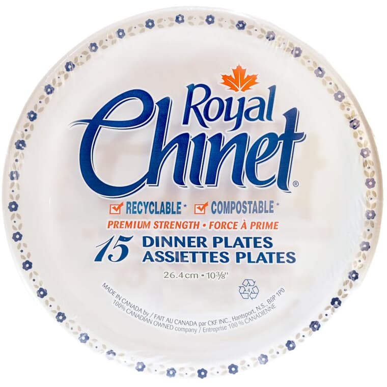 Disposable Paper Dinner Plates - 15 Pack