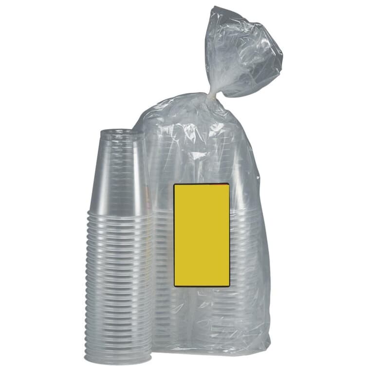 Disposable Plastic Cups - Clear, 9 oz, 100 Pack