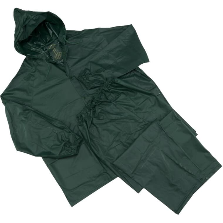 Men's 2 Piece PVC Rain Suit - Large, Green